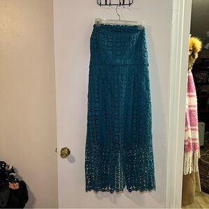 Elegant Teal Lace Dress